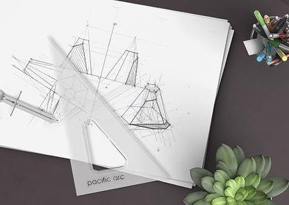 Pacific Arc's Scholastic Triangle - 6 inch - Clear - 30/60 Angle - Plain Edge - Polystyrene - Technical Drawing Tools, Drafting, Architect and Engineering