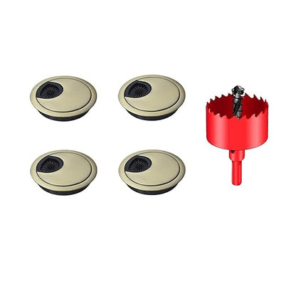 TuTuYa 4PCS Desk Grommet, Bronze Desk Grommet 2Inch(50mm) Desk Cable Grommet Desk Cable Hole Covers with Hole Saw, Ideal Solution for Office and Home Table Cable (Bronze,2 Inch)