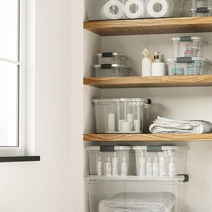 Superio Storage Bins with Lids, Clear Plastic Containers for Organizing, Stackable Totes, BPA Free, Odor Free, Organizer Boxes for Home, and Dorm (2 Pack, 22.75 Qt)