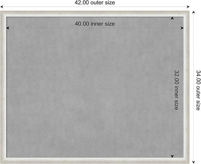 Amanti Art Silver Framed Magnetic Board 34x42 X-Large Vision Board for use with Magnets, 100% Metal Sheet to Display Items as Office Decor or for Home Organization in mudroom, Kitchen or Kids Room