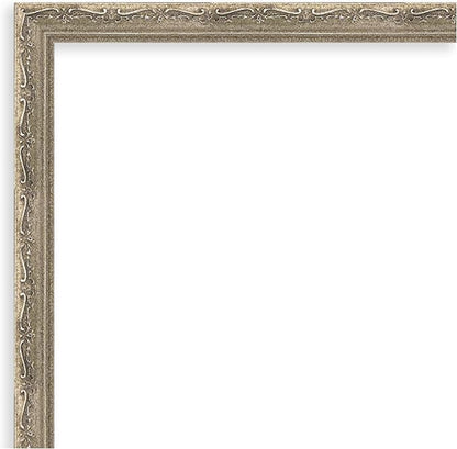 Amanti Art Silver Framed Magnetic Board 14x26 Small Vision Board for use with Magnets, 100% Metal Sheet to Display Items as Office Decor or for Home Organization in mudroom, Kitchen or Kids Room