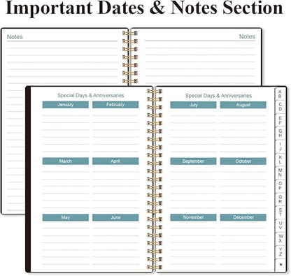 Address Book with Alphabetical Tabs - Telephone & Address Book with Address Contacts, Special Date, Phone, Birthday & Internet Login Password for Home and Office, 4.3" x 6.2", Black