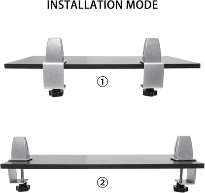 Heavy Duty Sneeze Guard Clamp For 0.1" to 1" Thick Panel,Desk Partition Support Clamps,Adjustable Aluminum Desktop Divider Holder,Easy to Install Desk Privacy Panel Clips, 4 Pack,Silver