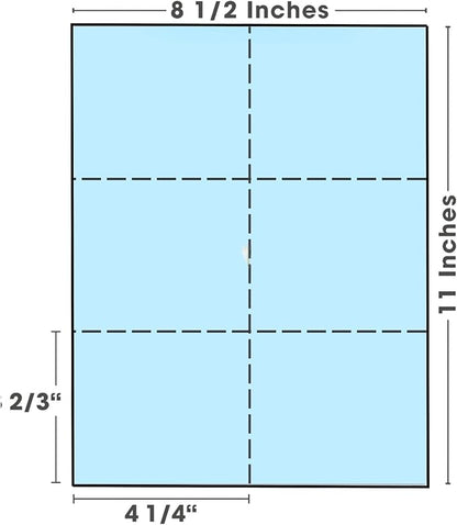 Limited Papers (TM) 8.5x11 Perforated Paper, 20/50 Pound, 75 GSM, Variety of Perforation Sizes and Colors, for Forms, Tickets, Postcards, Business Cards. (Buff, 6 up)