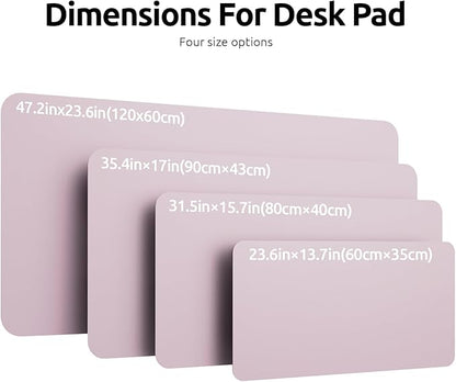 YSAGi Leather Desk Protector, Office Mat, Large Mouse Mat, Non-Slip PU Leather Blotter, Laptop Desk Mat, Waterproof Writing Pad for Office and Home (Grayish Lavender, 31.5" x 15.8")