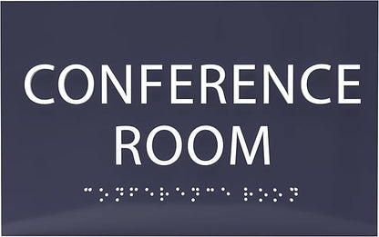 ADA CENTRAL SIGNS - 6" X4" Conference Room Sign - ADA Compliant Tactile Graphics Grade 2 Braille Text Privacy Sign | Wall Mount Plastic Meeting Signs For Schools, Hospitals, Offices, and Apartments