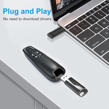 Presentation Clickers for PowerPoint, Clicker for Laptop Presentations Remote, USB Wireless Presenter Remote, Power Point Remote Clicker for Computer/Mac/PPT/Google Slide Advancer