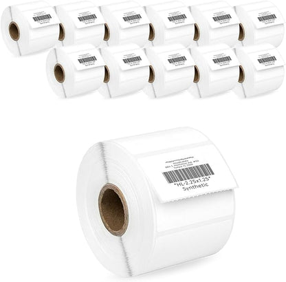 HOUSELABELS 2.25" x 1.25" Address Labels on 1" Core in Polypropylene Compatible with Zebra and Rollo Printers, 12 Rolls / 1,000 Labels per Roll