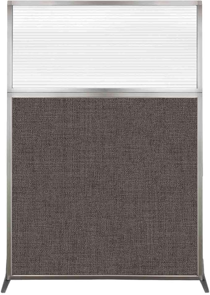 Versare Hush Screen Portable Room Divider | Workstation Wall Divider | Freestanding Privacy Hush Panels | Clear Fluted Windows | Fabric Office Divider Screen | Great for Room Separation