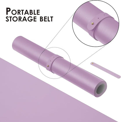 Leather Desk Mat - Small Non-Slip PU Desk Pad for Office and Home - Desk Organization and Accessories - Ideal for Large Mouse Pad and Small Desk Mats on Top of Desks (Purple,23.6"x 13.8")