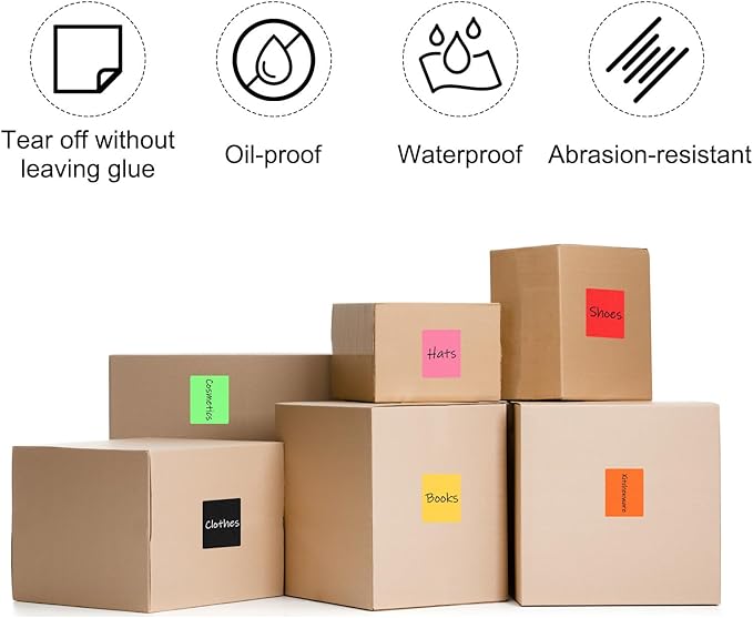 PATIKIL 2 x 3 Inch Rectangle Inventory Color Coding Labels 1 Roll, Square Self-Adhesive Inventory Label Stickers for Office Home Organization Name Tags, 250 Per Roll, Green