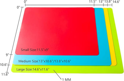 4 Pieces Flexible Cutting Board mats, Plastic Cutting Boards for Kitchen Cooking, Cutting board sheets for Meat and Vegetables, Dishwasher Safe