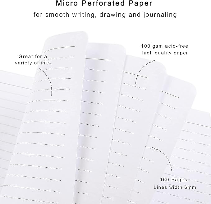 Lined Journal Notebook, Marble Hardcover, Medium 5.7 x 8.4 in, 160 Pages Thick Paper, Cute Aesthetic A5 College Ruled Notebook for Journaling Writing Work Office School Men Women, Purple Ink