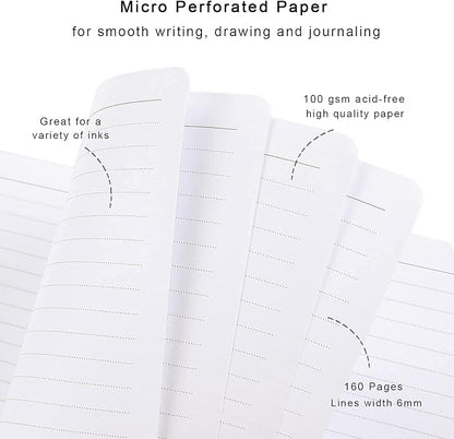 Lined Journal Notebook, Hardcover Journal for Women, Medium 5.7 x 8.4 in, 160 Pages Thick Paper, Cute Aesthetic Floral College Ruled Notebook for Writing Journaling Work School Office, Spots