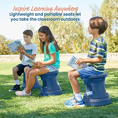 ECR4Kids Storage Wobble Stool, 15in Seat Height, Active Seating, Navy