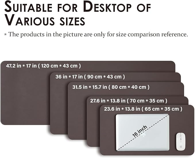 Leather Desk Mat - Non-Slip PU Desk Pad for Office and Home - Desk Organization and Accessories - Ideal for Large Mouse Pad and Desk Mats on Top of Desks (Coffee,31.5"x 15.7")