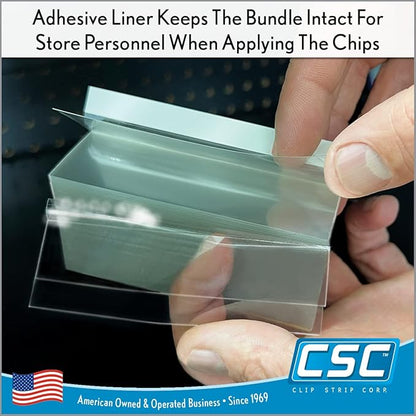 Clip Strip Corp. Price/Data Channel Label Holder Chips, Clear Plastic Tags, 3.5" L x 1.25" H, 7.5 Mil Thick, Gondola Shelf Edge, Reusable, Made for Point of Purchase Shelf Molding (5000)