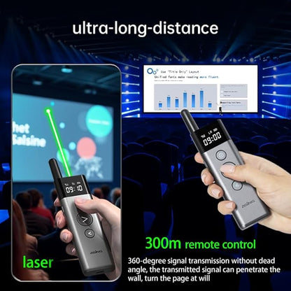 ASING 980ft Ultra-Long Distance Wireless and USB Laser Presentations Remote Control,Slide Advancer with Laser Pointer, PowerPoint Remote, Presenter Clicker for Mac, Ipad,Glass Board, Laptop & Keynote
