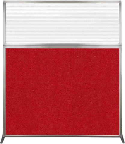 Versare Hush Screen Portable Room Divider | Workstation Wall Divider | Freestanding Privacy Hush Panels | Clear Fluted Windows | Fabric Office Divider Screen | Great for Room Separation