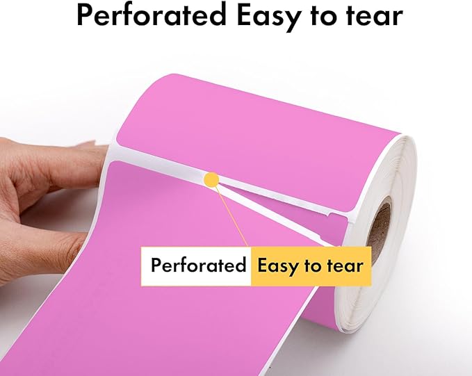 HOUSELABELS 2.25" x 1.25" Pink Address Labels on 1" Core Compatible with Zebra and Rollo Printers, 50 Rolls / 1,000 Labels per Roll