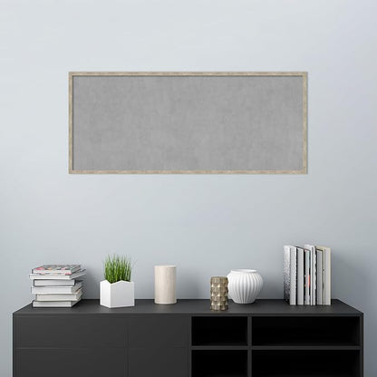 Amanti Art Silver Framed Magnetic Board 21x49 Oversize Vision Board for use with Magnets, 100% Metal Sheet to Display Items as Office Decor or for Home Organization in mudroom, Kitchen or Kids Room