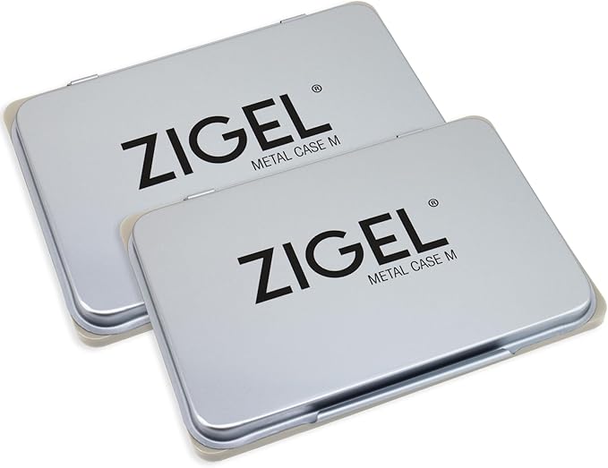 2 Pack Metal Case Stamp Pad Medium Size, Purple Color - Size: 3" x 4" - Choose from 15 Ink Colors