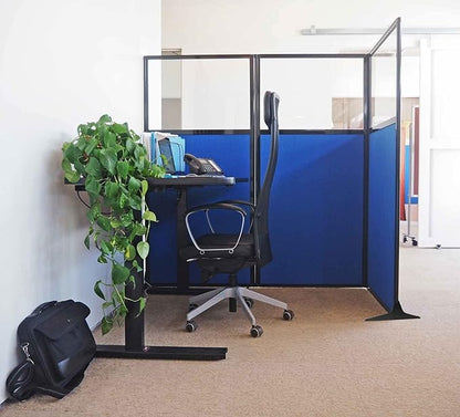 Versare Workstation Partition | Portable Wall Divider | Modern Office Cubicle | Free Standing Privacy Screen | Flexible Work Space | 66" x 70" Urban Oak Wood Grain Panels No Window