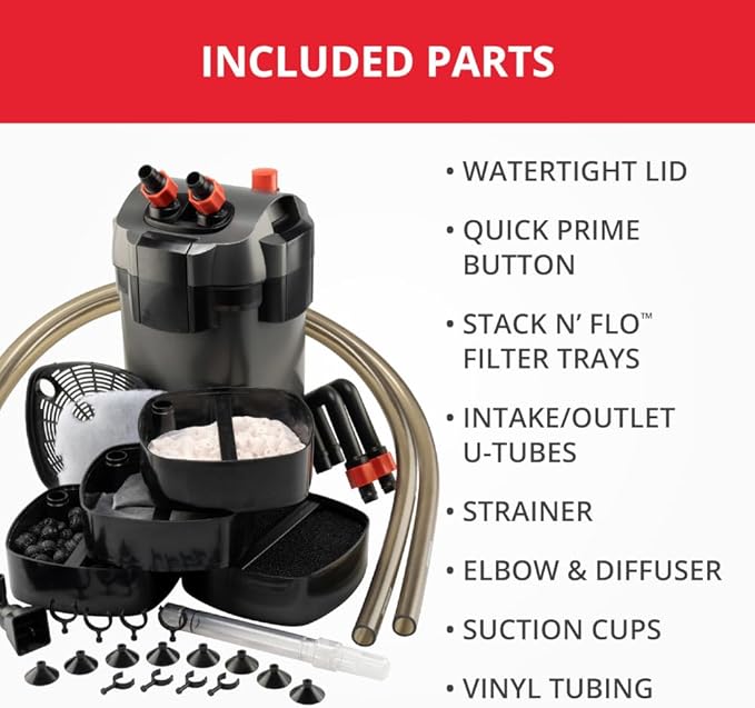 Marineland Magniflow Canister Filter For aquariums, Easy Maintenance,Black