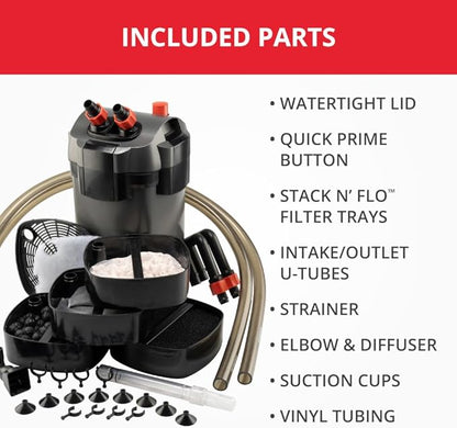 Marineland Magniflow Canister Filter For aquariums, Easy Maintenance,Black
