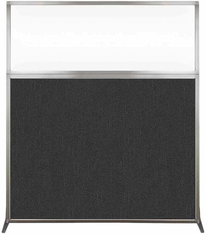Versare Hush Screen Portable Room Divider | Workstation Wall Divider | Freestanding Privacy Hush Panels | Clear Windows | Fabric Office Divider Screen | Great for Room Separation