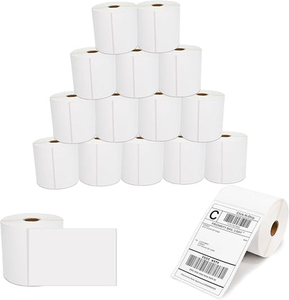 L LIKED 16 Rolls 4" x 6" Direct Blank Thermal Shipping Labels with 450 per Roll - Compatible with Zebra 2844 ZP-450 ZP-500 ZP-505 (16 Rolls - 7200 Labels)