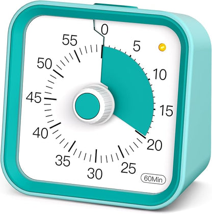 Visual Timer for Kids with Pause Function, 60 Minute Countdown Timer for Kids Desk Study, Teaching, Kitchen Cooking, Office Meetings, Time Management for ADHD (Green)