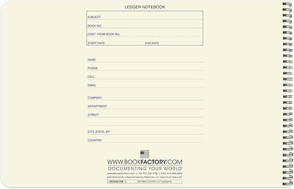 BookFactory Accounting Ledger Notebook/Large 8 Column Accounting Ledger Columnar (Eight Columns) Log Book - 17'' x 11'', 100 Pages, Wire-O Landscape Format (Made in USA)
