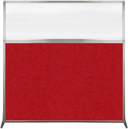 Versare Hush Screen Portable Room Divider | Workstation Wall Divider | Freestanding Privacy Hush Panels | Clear Fluted Windows | Fabric Office Divider Screen | Great for Room Separation