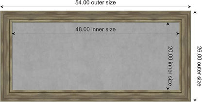 Amanti Art Grey Framed Magnetic Board 26x54 Oversize Vision Board for use with Magnets, 100% Metal Sheet to Display Items as Office Decor or for Home Organization in mudroom, Kitchen or Kids Room