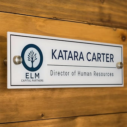 Personalized Office Door Sign, Custom Acrylic Name Plate with Title, Professional Wall Plaque for Business, Home Office, or Desk – Modern Design, Name Plate - 8x2 Executive CEO Sign, New Job Décor 3