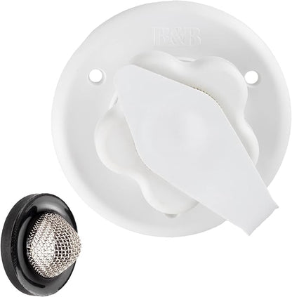 RecPro RV White City Water Fill Inlet Flange Brass with Check Valve | Made in America (No Hose Elbow)