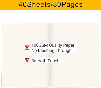 EUSOAR Kraft Notebooks, 12 Packs Large A4 8.5" x 11"，40 Sheets/ 80 Pages Journals in Bulk for Writing, Blank Paper Sketchbooks Composition Travel Journal Notebook Set for Office Work