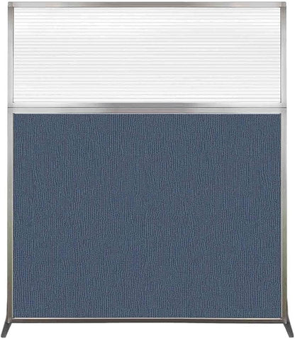 Versare Hush Screen Portable Room Divider | Workstation Wall Divider | Freestanding Privacy Hush Panels | Clear Fluted Windows | Fabric Office Divider Screen | Great for Room Separation