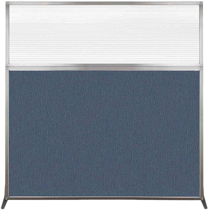 Versare Hush Screen Portable Room Divider | Workstation Wall Divider | Freestanding Privacy Hush Panels | Clear Fluted Windows | Fabric Office Divider Screen | Great for Room Separation