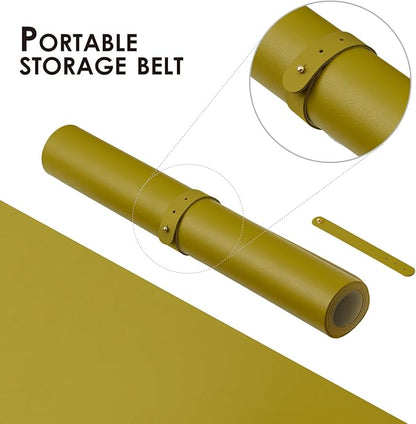 Large Desk Mat - 47.2"x 17" Non-Slip PU Desk Pad for Office and Home - Ideal for Large Mouse Pad and Desk Mats on Top of Desks(Olive Green)