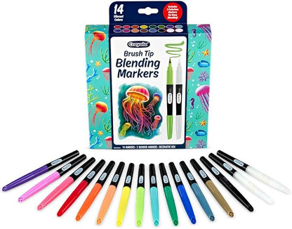 Crayola Blending Marker Set, 16 Count Markers, 2 Colorless Blenders, Adult Coloring Markers, Gifts for Teens & Adults