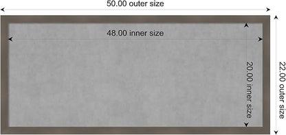 Amanti Art Grey Framed Magnetic Board 22x50 Oversize Vision Board for use with Magnets, 100% Metal Sheet to Display Items as Office Decor or for Home Organization in mudroom, Kitchen or Kids Room