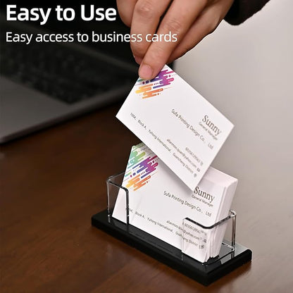 PecMuikee Business Card Holder for Desk，Acrylic Business Card Display Stand,Multiple Business Card Holders for Office, Exhibition, Home, Restaurant (slot 1)