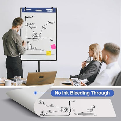 Comix Sticky Easel Pad, Large 20 x 23 Inches Flip Chart Paper for Teachers, Businessmen, Office Workers, Self Stick Easel Paper, 30 Sheets/Pad, 3 Pads/Pack