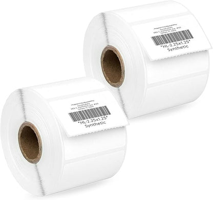 HOUSELABELS 2.25" x 1.25" Address Labels on 1" Core in Polypropylene Compatible with Zebra and Rollo Printers, 2 Rolls / 1,000 Labels per Roll