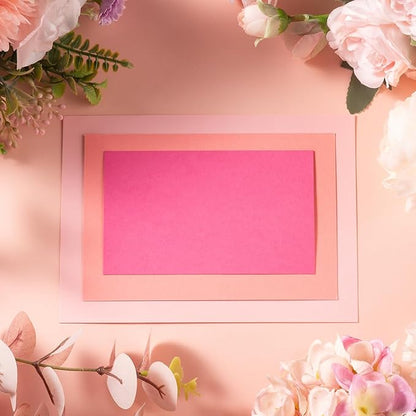 50 Sheets 4x6 Colored Cardstock Paper 5 Colors Blank Flash Cards, 250 GSM Heavy Card Stock for DIY Art Projects, Cards (Pink)