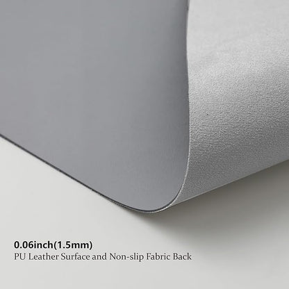 Leather Desk Mat - Small Non-Slip PU Desk Pad for Office and Home - Desk Organization and Accessories - Ideal for Large Mouse Pad and Small Desk Mats on Top of Desks (Dark Gray,23.6"x 13.8")