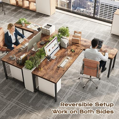 63 Inch L Shaped Desk with 0.95 Inch Thicker Desktop