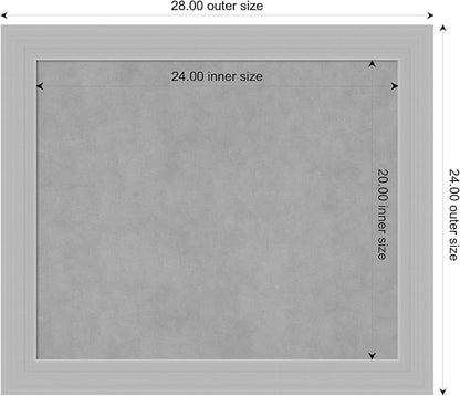 Amanti Art Silver Framed Magnetic Board 24x28 Medium Vision Board for use with Magnets, 100% Metal Sheet to Display Items as Office Decor or for Home Organization in mudroom, Kitchen or Kids Room